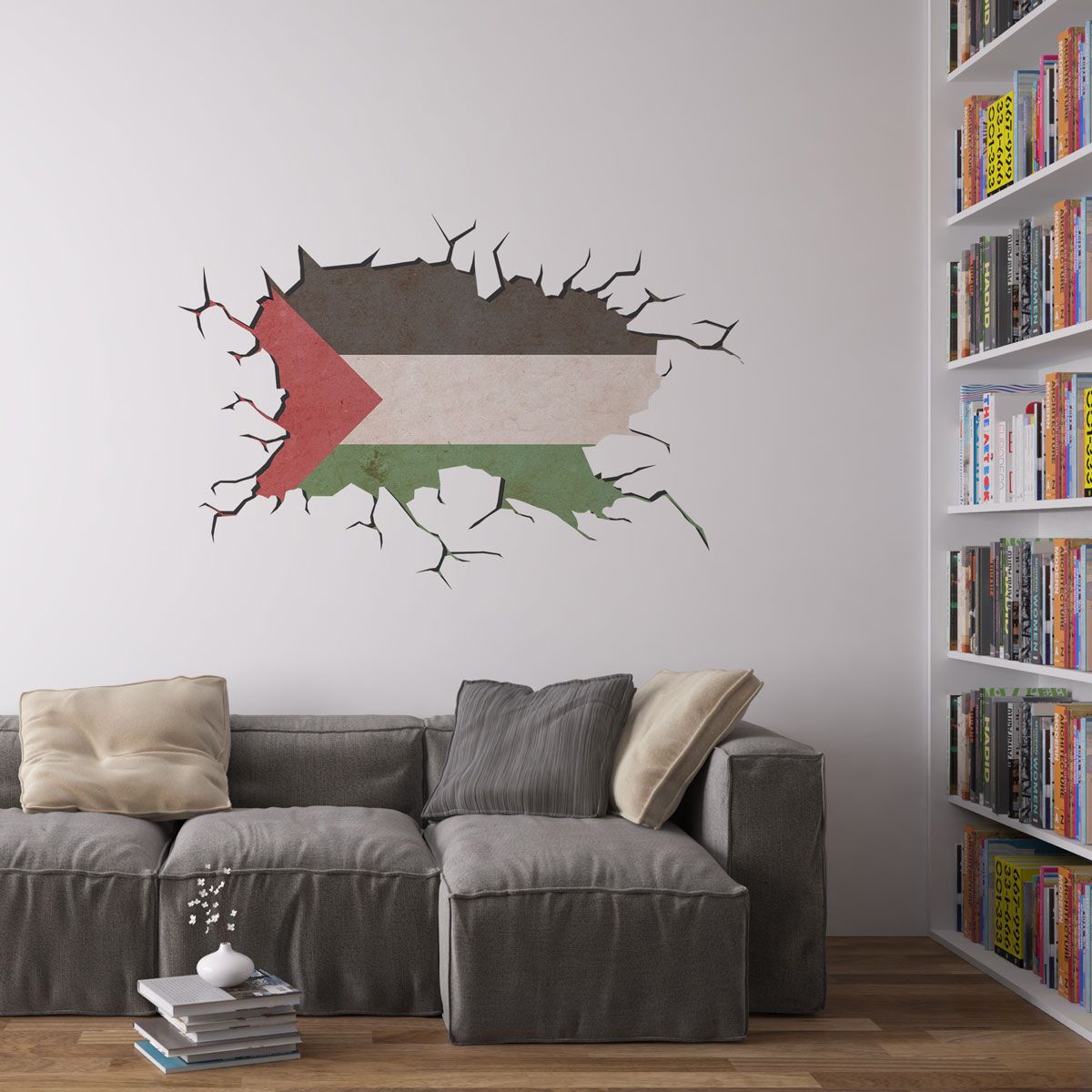 Cracked Wall Flag Of Palestine Wall Art