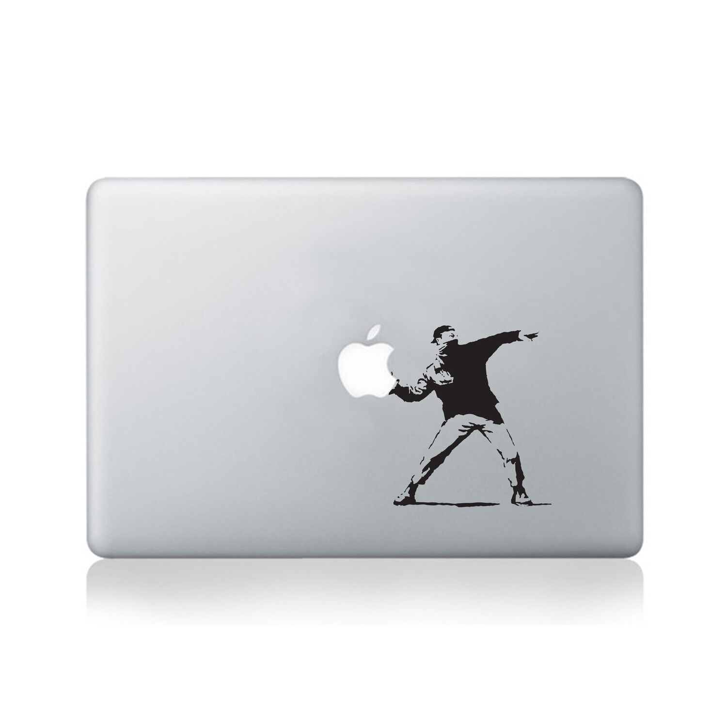 Banksy Throwing Man Vinyl Decal for Macbook